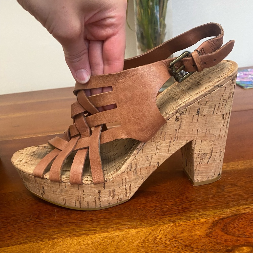 Ralph Lauren Strappy Leather Wedges